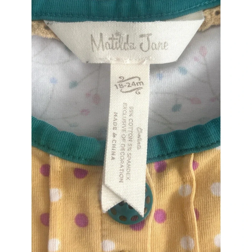 Matilda Jane Love You So Mushroom Girls Tunic Dress 18-24 Months Retired Ruffled